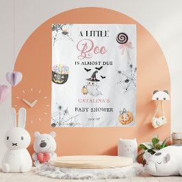 Tenture Petit Boo Rose Cute Baby shower Fantôme fond