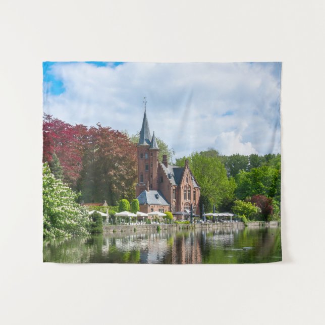 Tenture Petit château près du lac à Bruges, Belgique (Devant (Horizontal))