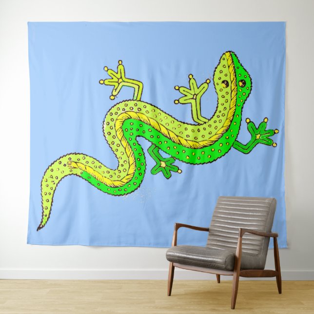 Tenture petit lézard vert (En situation (horizontale))