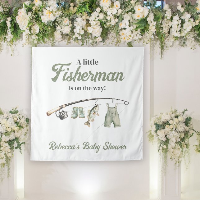Tenture Petit Pêcheur Clothesline Baby shower de pêche (Créateur téléchargé)