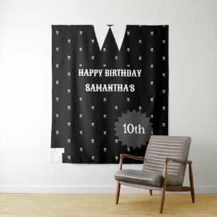 Tenture Petite fille gothique en noir Anniversaire fond