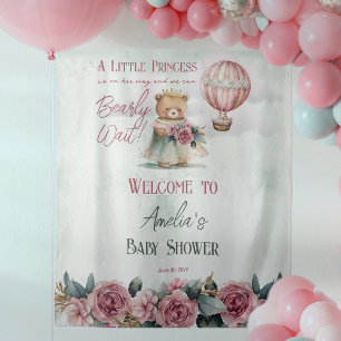 Tenture Petite princesse Ours Bearly Wait Girl Baby shower