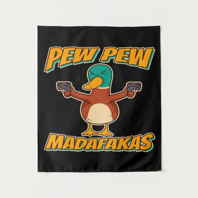 Tenture Pew Pew Duck | Duck Pattern Throw Blanket (Devant)