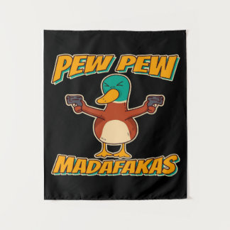 Tenture Pew Pew Duck | Plaid Lancer Motif pour Canard Coue