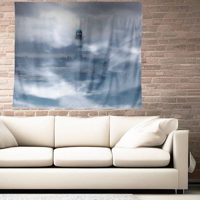 Tenture Phare dans la tempête - Mer Baltique (Créateur téléchargé)