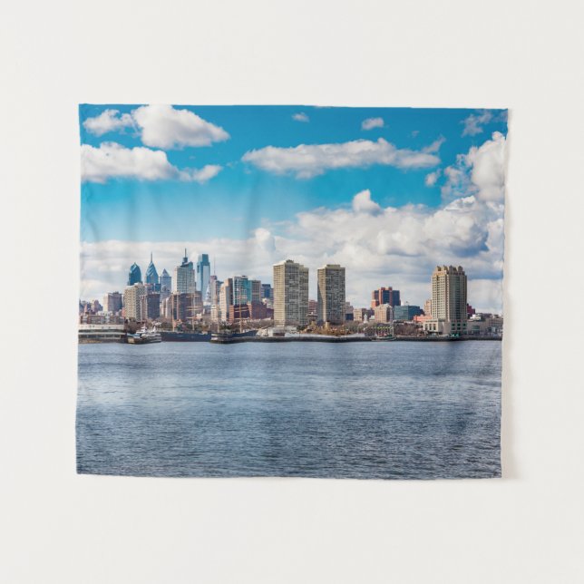Tenture Philadelphie Skyline (Devant (Horizontal))