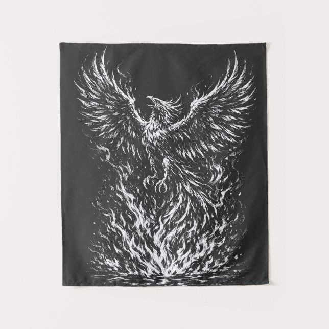 Tenture Phoenix renaissant des flammes par BurnsInHell (Devant)