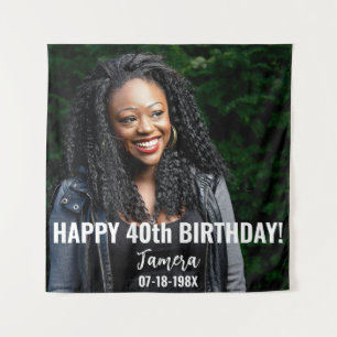 Tenture Photo de fête d'anniversaire 40 ans ou autre anniv