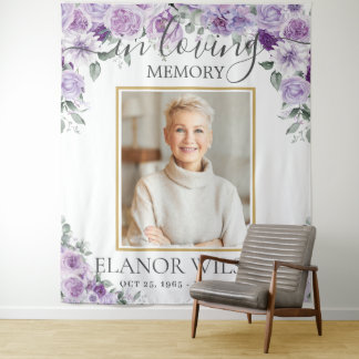 Tenture Photo de fleurs de lilas violet mémorial funéraire