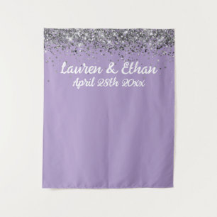 Tenture Photo de mariage personnalisé Prop Purple et Argen