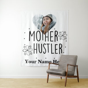 Tenture Photo du coeur personnalisée Mère hustler