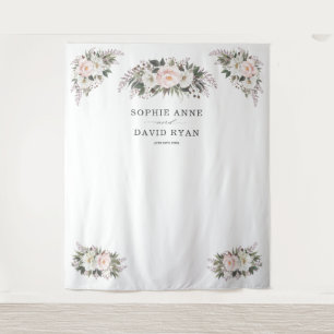 Tenture Photo Prop blanc Blush Floral Rose Gold Mariage
