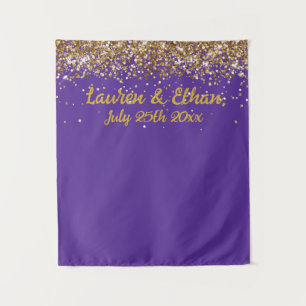 Tenture Photobooth de mariage personnalisé Royal Purple et