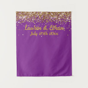 Tenture Photobooth de mariage personnalisé violet foncé et