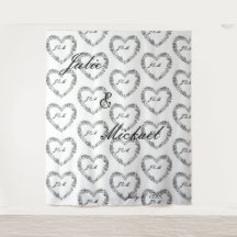 Photobooth mariage noir et blanc coeur floral