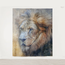 Tenture Photographie de lion africain Aquarelle moderne