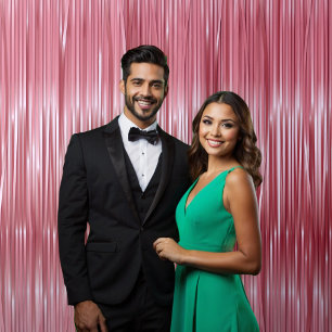 Tenture Photographie Selfie Rose rose Faux Tinsel