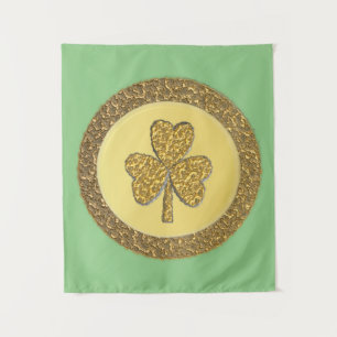 Tenture Pièce d'or chanceuse de shamrock irlandais
