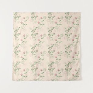 Tenture Pink Green Retro Y2K les années 70 Fleur Motif