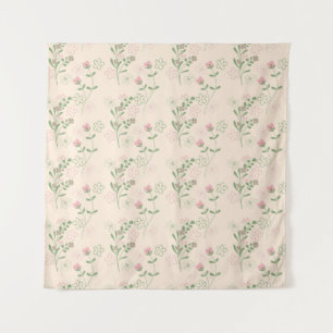 Tenture Pink Green Retro Y2K les années 70 Fleur Motif