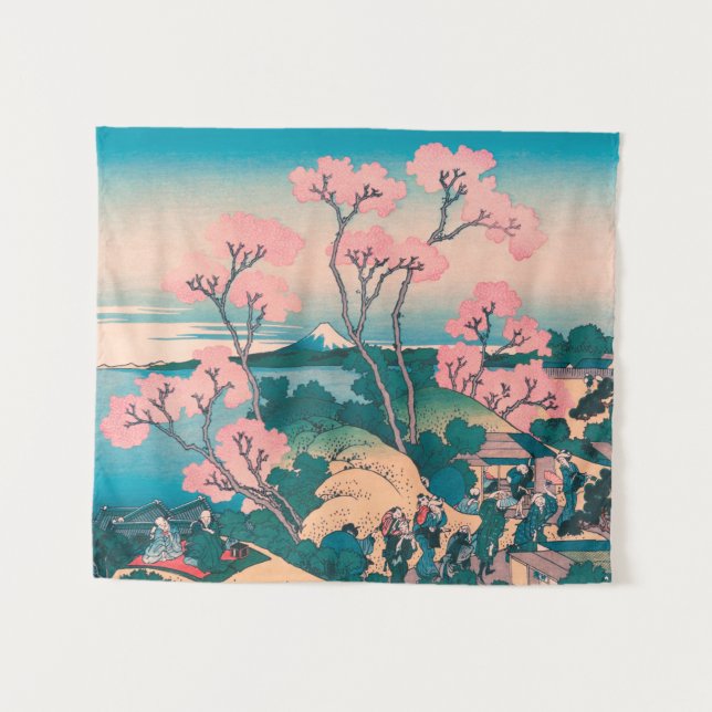 Tenture Pique-nique de printemps sous les fleurs des ceris (Devant (Horizontal))