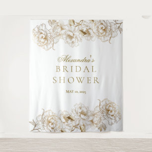 Tenture Pivoines Florales Blanches Élégantes Mariage Fleur