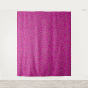 Tenture Pixels en mosaïque rose monogramme personnalisé