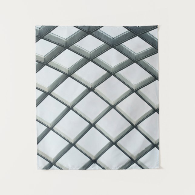 Tenture Plafond en métal blanc et dôme en verre (Devant)