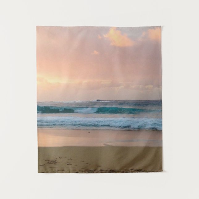 Tenture Plage et océan au coucher du soleil  (Devant)