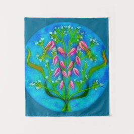 Tenture Plage Fleurs Peinture Acrylique