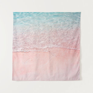 Tenture Plage rose et vague