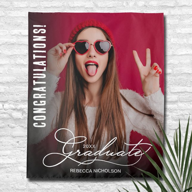 Tenture Plan d'arrière-plan du stand photo de la fête de g (Graduation Photo Booth Backdrop, choose your size when ordering)