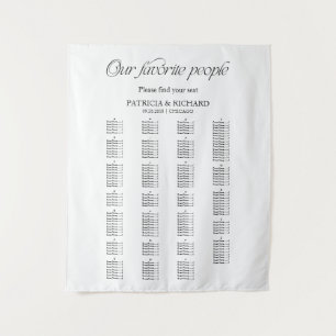 Tenture Plan de table de mariage alphabétique moderne