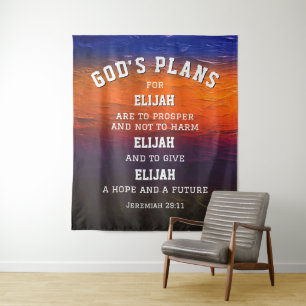 Tenture Plans PERSONNALISÉS DE DIEU Jérémie 29:11 Chrétien