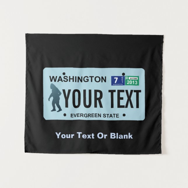 Tenture Plaque de licence Washington Sasquatch (Devant (Horizontal))