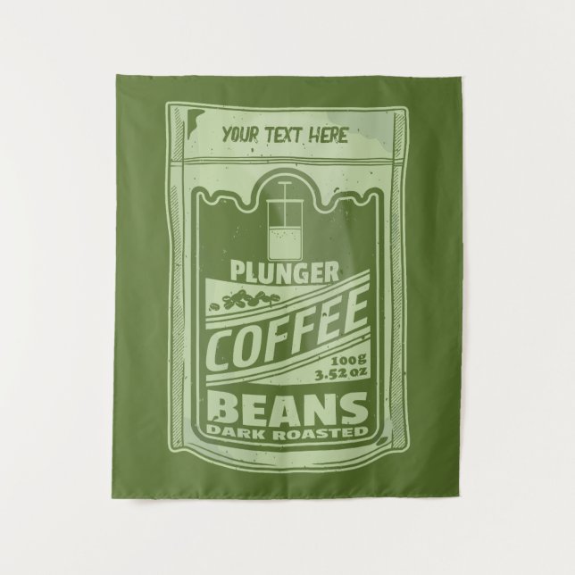 Tenture Plongeur café pop art emballage alimentaire illust (Devant)