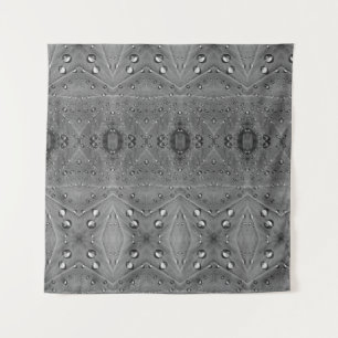 Tenture Pluie B&W sur la feuille verte Ikat 