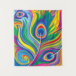 Tenture Plumes de paon Art Abstrait