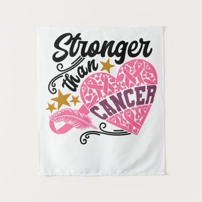 Tenture Plus forte que le cancer Sensibilisation au cancer (Devant)