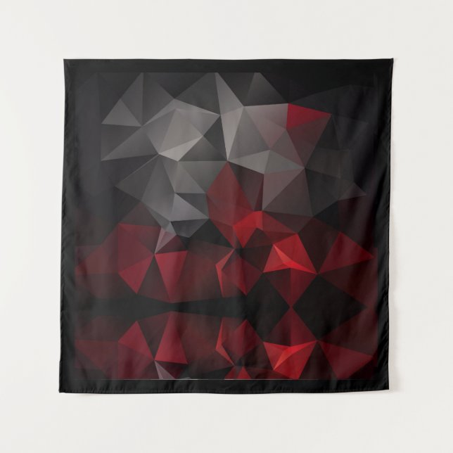 Tenture Polygonal, noir et rouge (Devant)