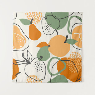 Tenture Pommes, poires : motif vintage sans soudure.