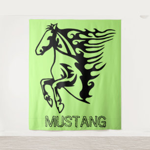 Tenture Poney Cheval Étalon Coursier Attrapeur Citron