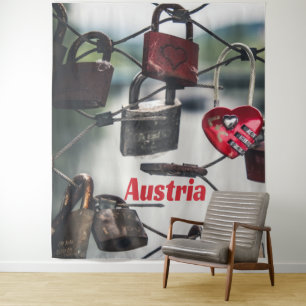 Tenture Pont des Cadenas d'Amour à Salzbourg en Autriche