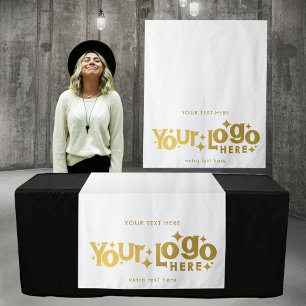 Tenture Pop Up Shop Table Runner Banner Business Logo Gold