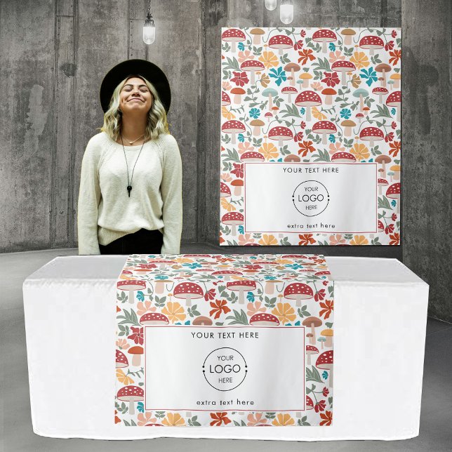 Tenture Pop Up Shop Table Runner Banner Logo Champignons (Pop Up Shop Table Runner Banner Logo Mushrooms Tapestry)