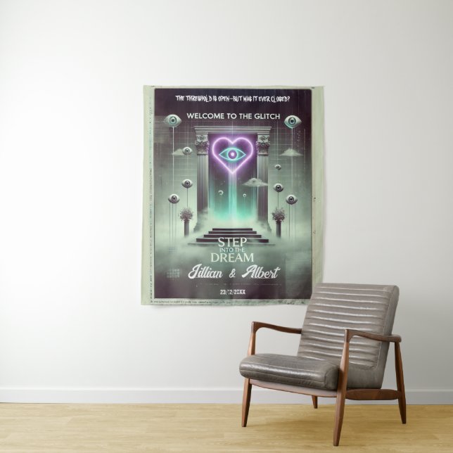 Tenture 🌀 "Portail des rêves" Weirdcore Tapestry 🌀 (En situation)