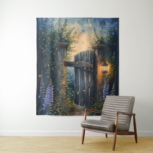 Tenture Porte De Jardin Enchantée Sous Ciel De Luciole (En situation)