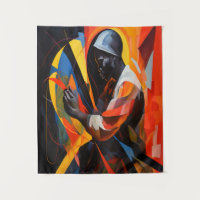 Portrait Abstrait aux couleurs vives Art moderne