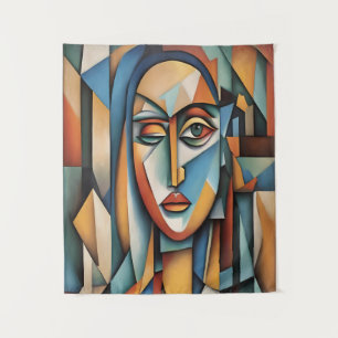 Tenture Portrait Cubiste Abstrait Art géométrique