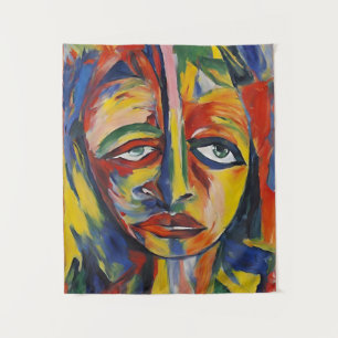 Tenture Portrait expressionniste audacieux Art Abstrait ém
